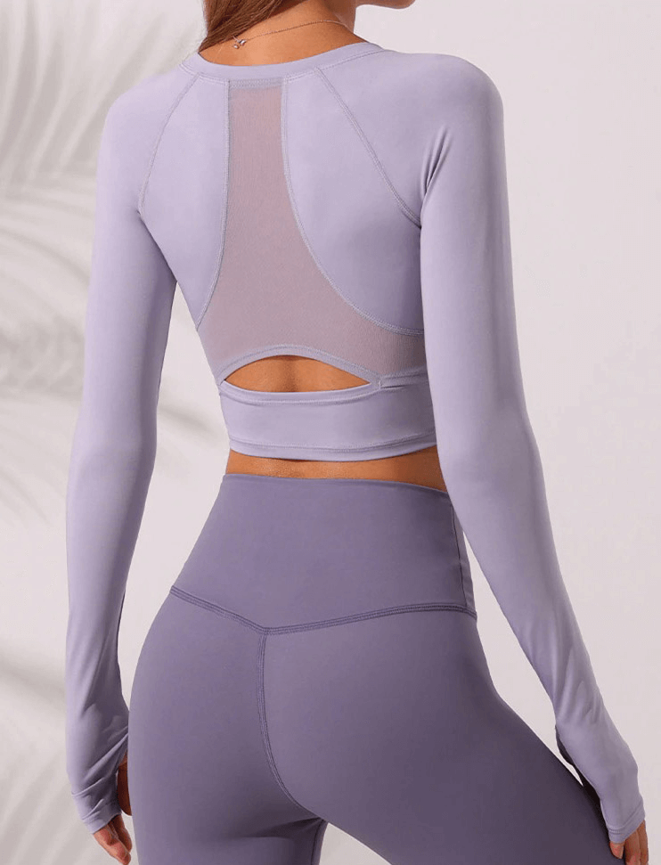 Breathable Sports Top For Women / Female Long Sleeves Yoga Crop Top - SF0006