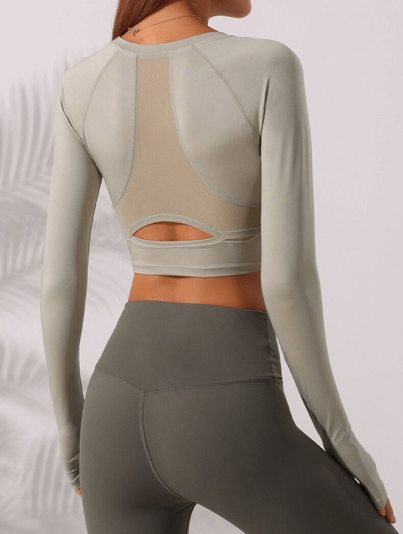 Atmungsaktives Sport-Top für Damen/weibliches Yoga-Crop-Top mit langen Ärmeln – SF0006 