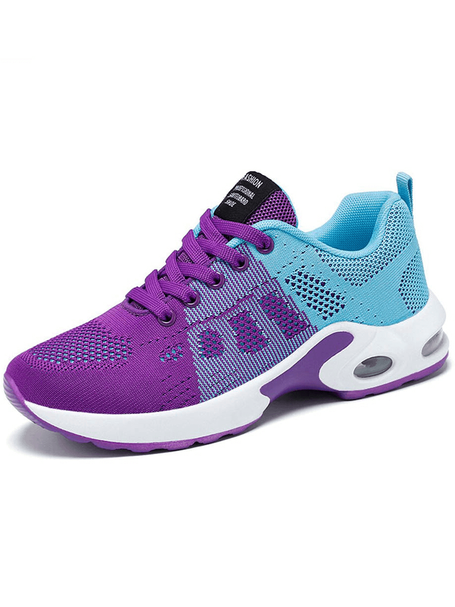 Breathable Wear-Resistant Lace-up Cushioned Running Shoes - SF0888