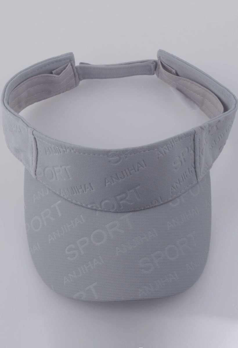 Gray unisex sun protection sports visor with stylish letter pattern, ideal for casual wear and all-season sun safety.