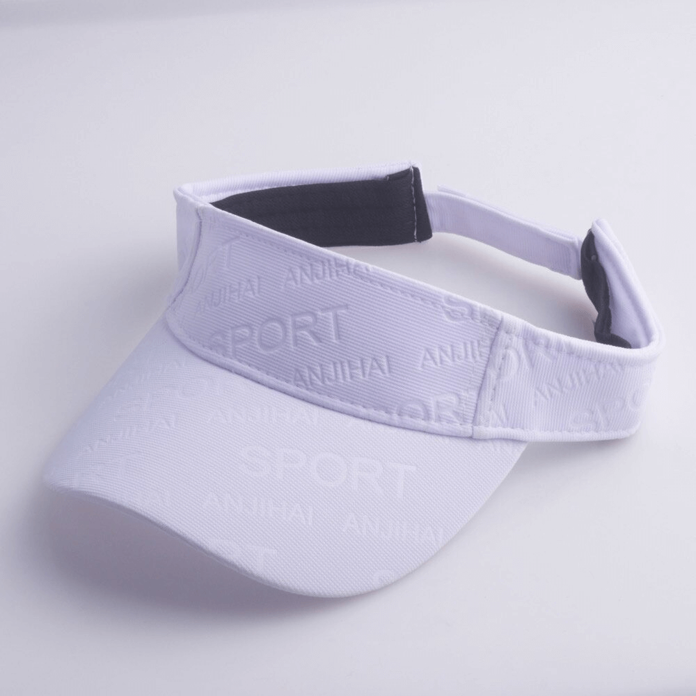 Bright sun protection sports visor for women and men, unisex polyester visor with stylish letter pattern, casual style SF0423