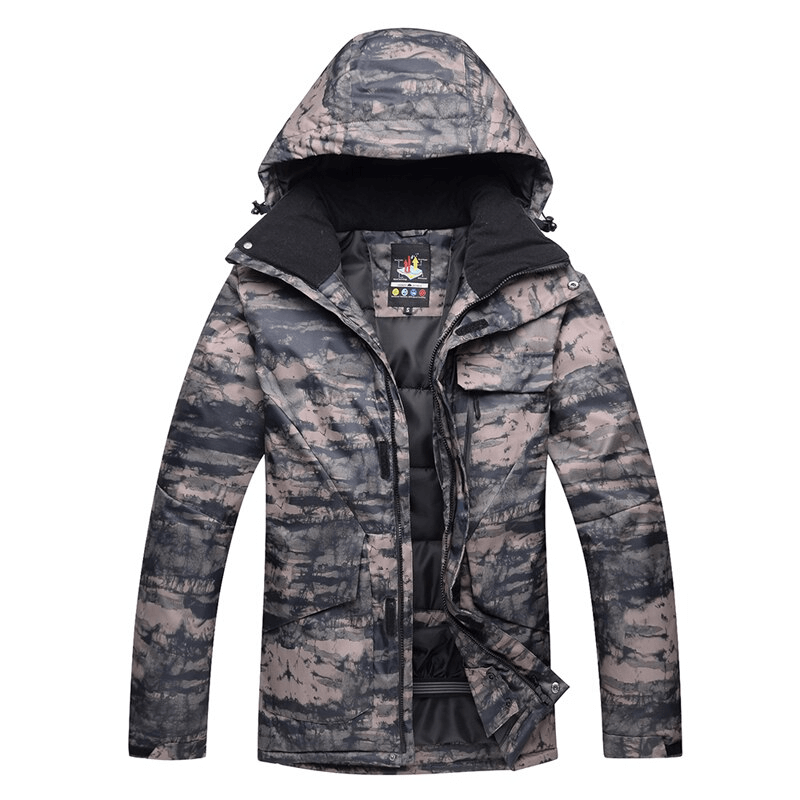 Camouflage Waterproof Men's Snowboard Jacket with Hood - SF0899