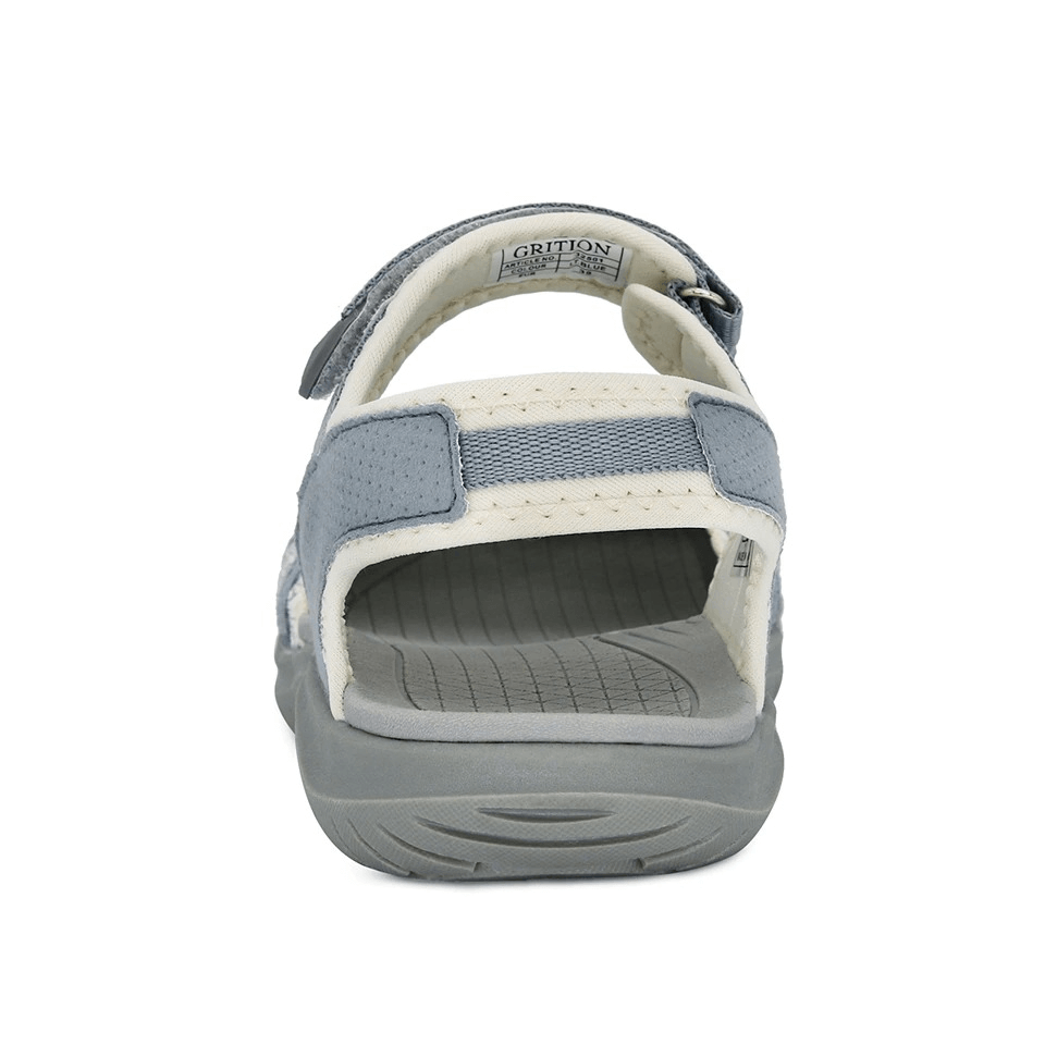 Back view of SF0269 casual closed toe flat heels women's sandal with a hook & loop closure and a cushioned EVA insole.