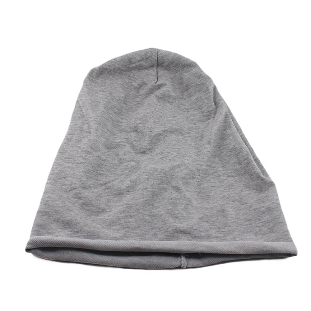 Casual cotton soft solid beanie for women or men, unisex design, gray, cozy and stylish for cold weather - SF0785