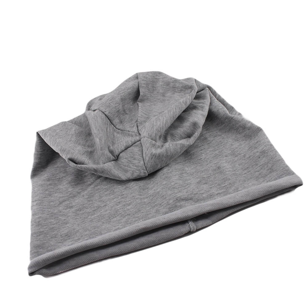 Unisex casual cotton soft solid beanie in gray for stylish warmth.