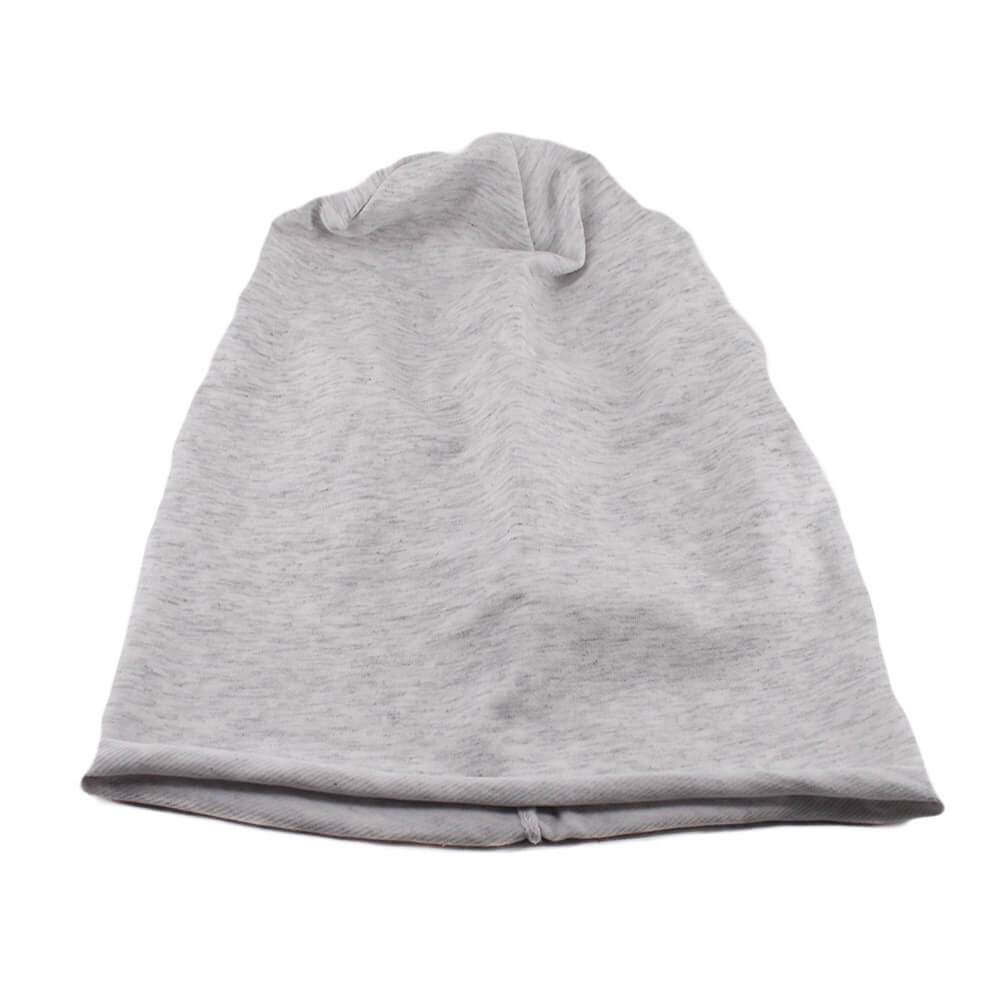 Casual Cotton Soft Beanie SF0785 - Unisex solid grey beanie for men and women, warm and stylish for any season.