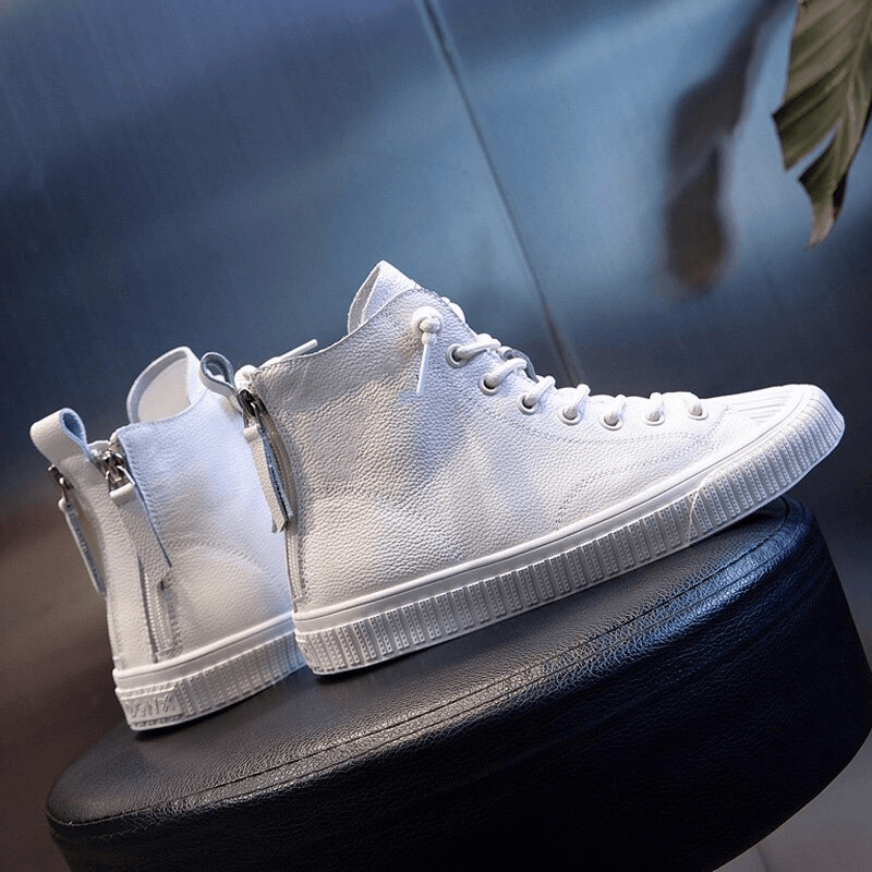 Lässige Plateau-Sneaker aus echtem Leder für Damen / Sportschuhe – SF0252