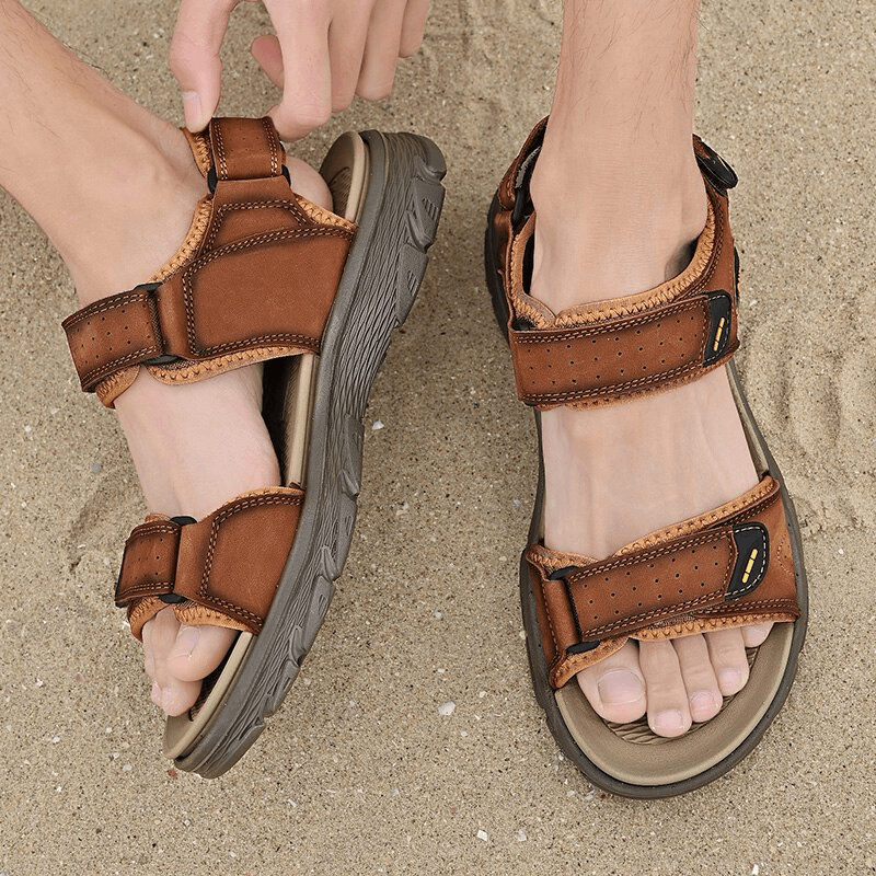 Sandales décontractées en cuir véritable avec semelles souples/chaussures de randonnée - SPF0777 