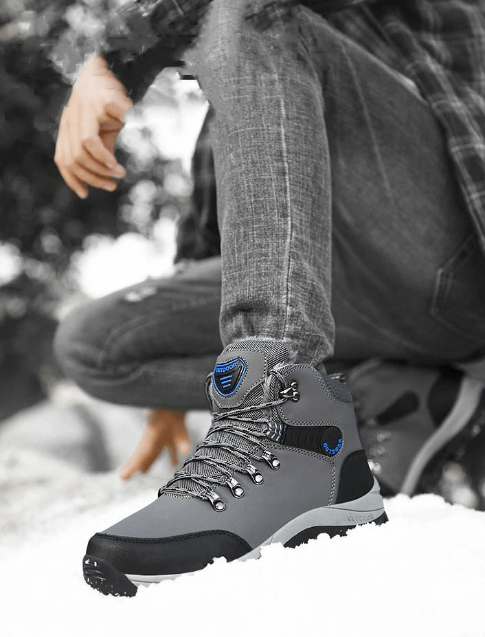 Casual Lace-up Warm Boots With Fur and Non-Slip Soles for Men - SF0663
