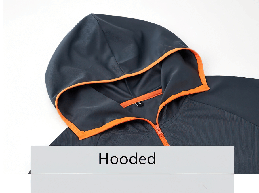 Casual Lightweight Sunscreen Jacket for Men with Hood and Orange Accents