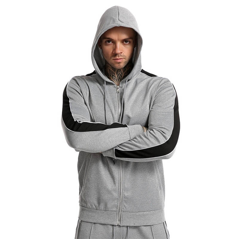 Sweat-shirt décontracté à fermeture éclair pour homme avec capuche / vêtements de sport - SPF1103 