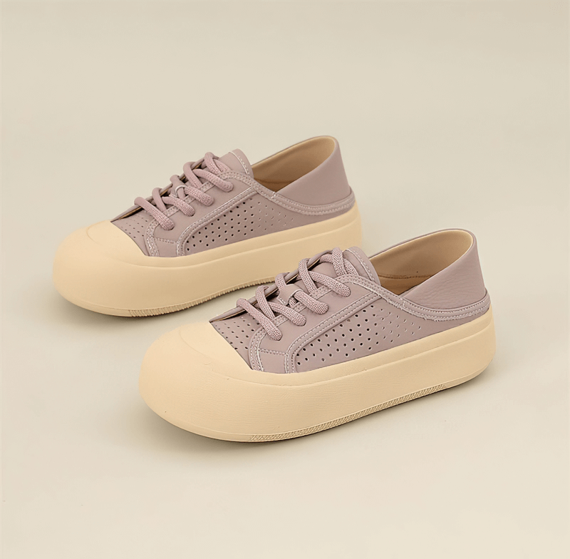 Lässige, runde Zehen-Sneaker mit ausgehöhlten flachen Schuhen für Damen – SF0969 