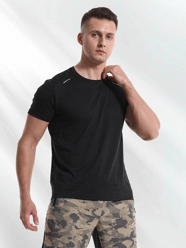 T-shirt élastique de basket-ball décontracté à manches courtes pour hommes - SPF1043 