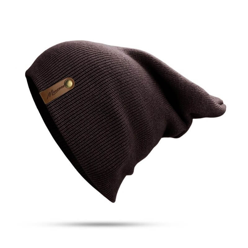 Thick warm soft knitted beanie in solid color, perfect for winter, unisex style SF0523.