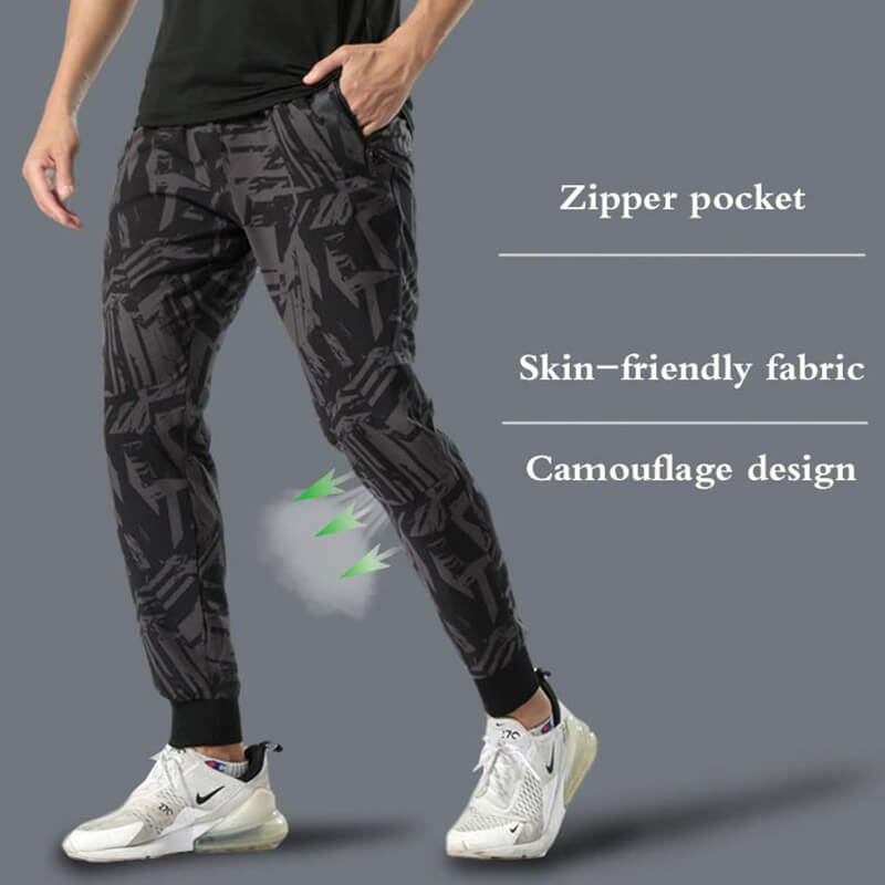 Pantalon ample de sport décontracté pour hommes avec poches zippées - SPF0668 