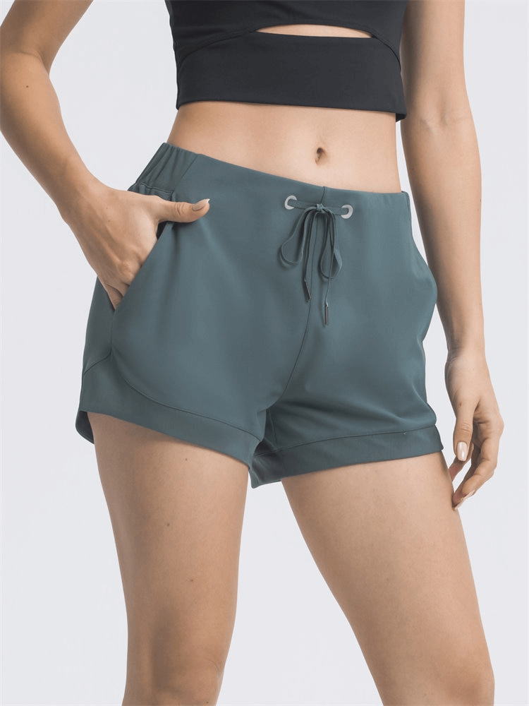 Short léger à cordon de serrage décontracté pour femmes avec poches - SPF1139 