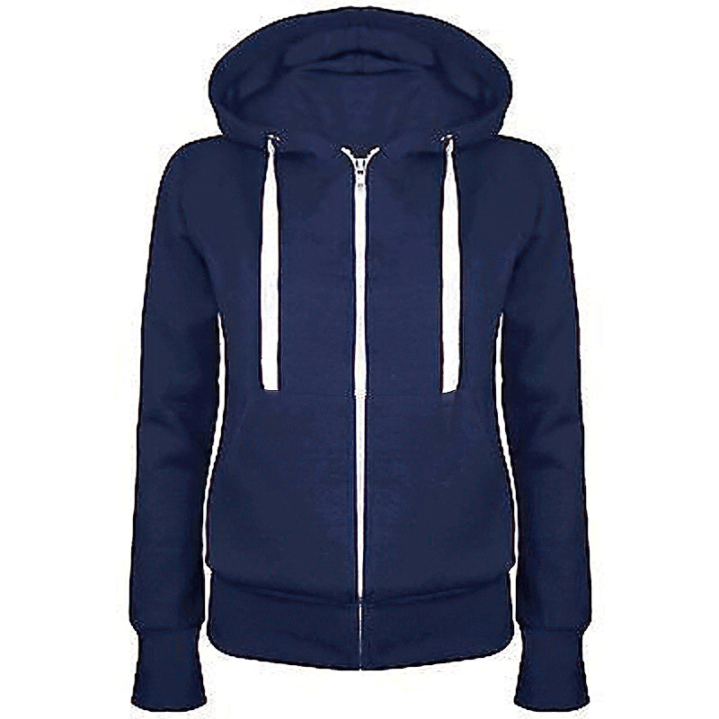 Classic Zipper Hoodie for Women / Hooded Outerwear with Pockets - SF0046
