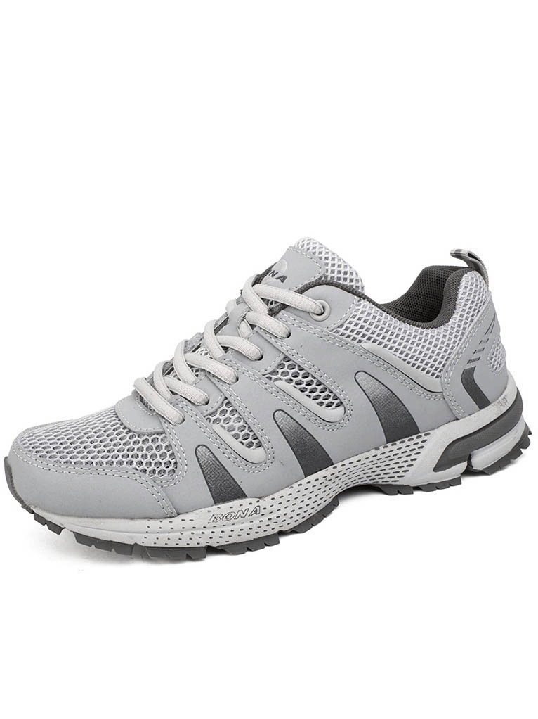 Classic style women's running shoe, outdoor jogging sneaker SF0200 in gray with breathable mesh and rubber sole.