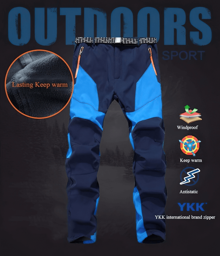 Cold Resistance Waterproof Fleece Pants with windproof and thermal features, ideal for outdoor sports like skiing. Model SF0643.