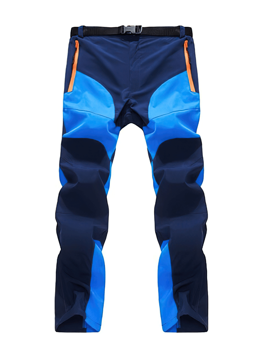 Cold Resistance Waterproof Fleece Pants in blue with zipper pockets, ideal for skiing and outdoor activities, model SF0643.