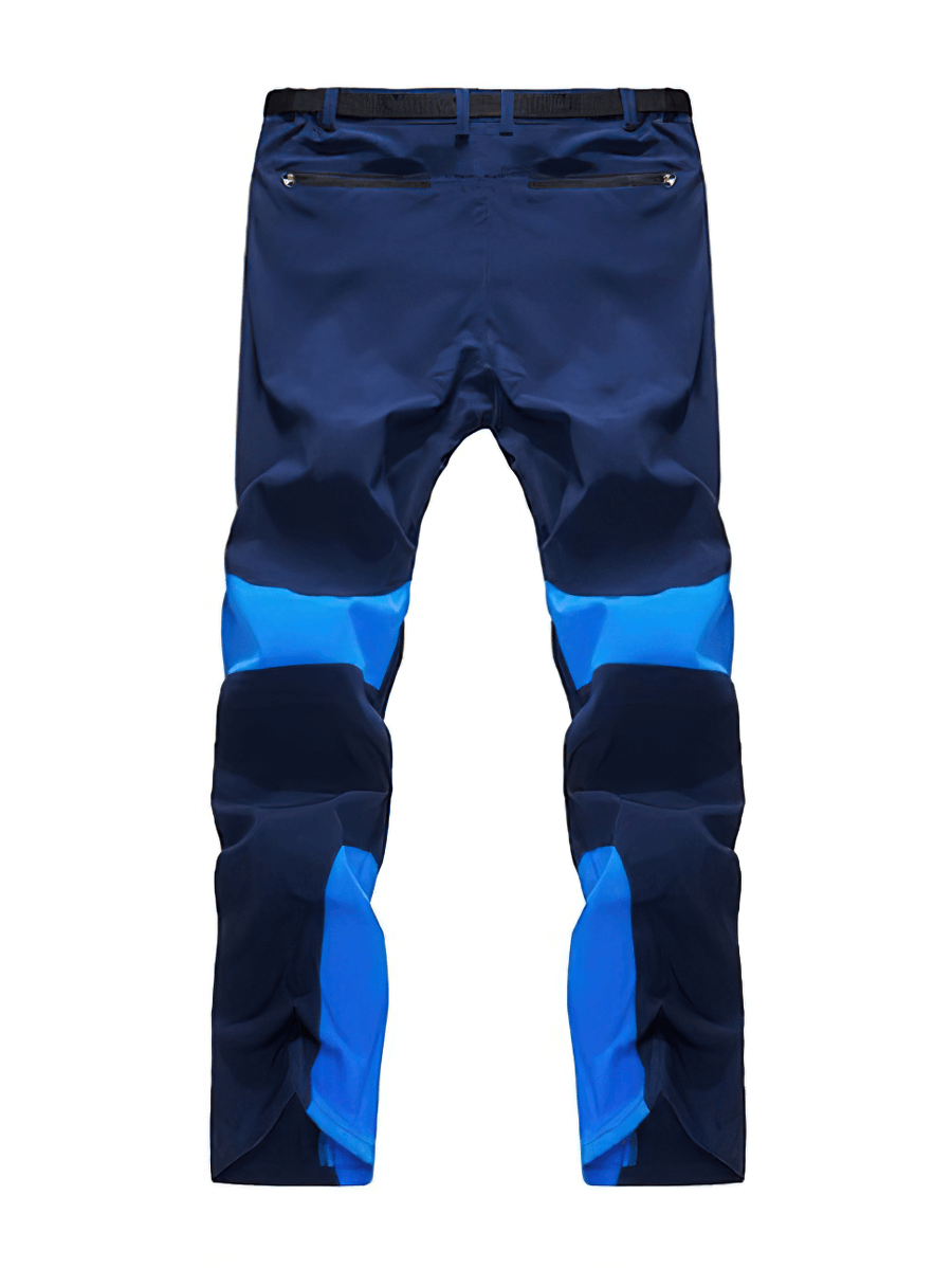 Blue cold resistance waterproof fleece pants for skiing, featuring durable polyester fabric and windproof design.