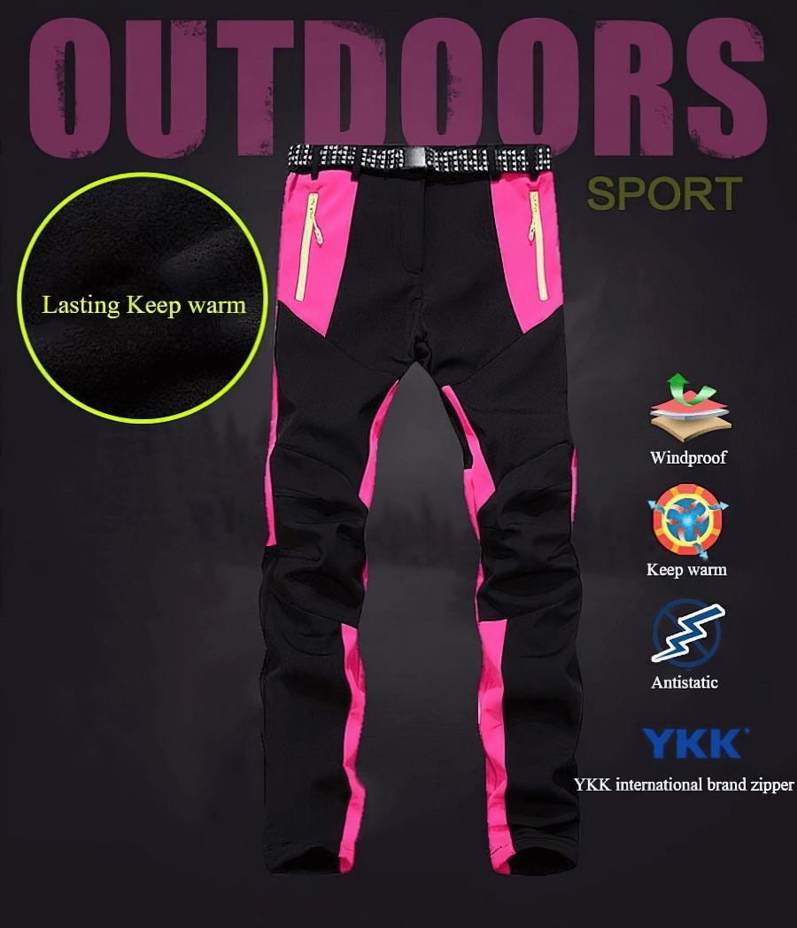 Cold resistance waterproof fleece pants with windproof, thermal, and antistatic features for outdoor activities.