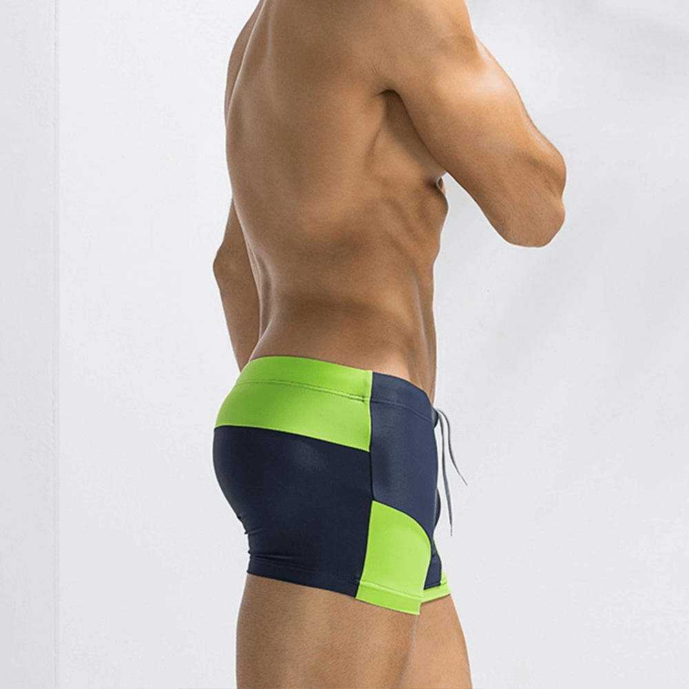 Color Block Swimming Boxer Shorts for Men / Sports Bathing Suit