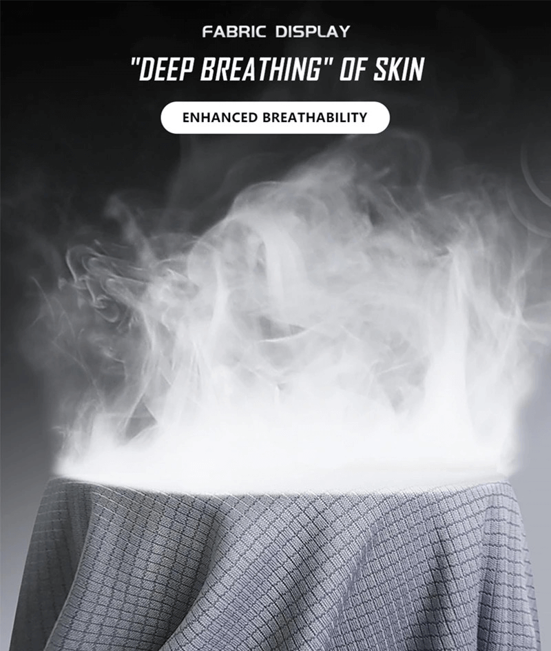 Smoke-like vapor showing enhanced breathability of fabric for Compression Men's Running T-Shirt.