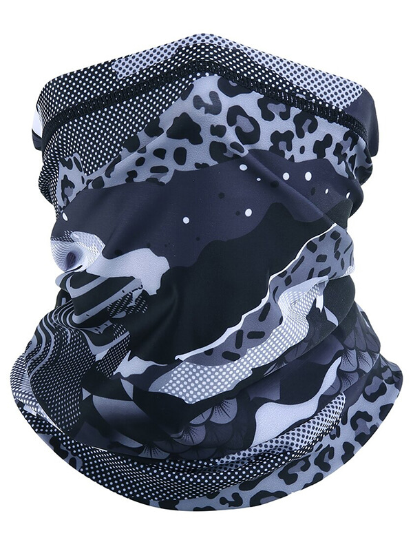 Stylish cool sports printed neck gaiter, unisex elastic face mask, perfect for outdoor activities and sun protection.