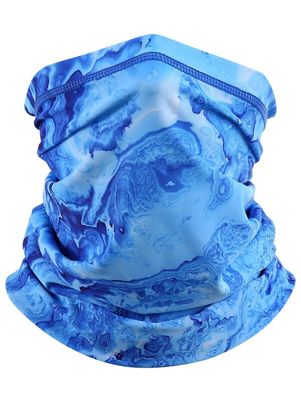 Cool Sports Blue Printed Neck Gaiter, Unisex Elastic Face Mask SF0619, Lightweight and Versatile with UPF50+ Sun Protection