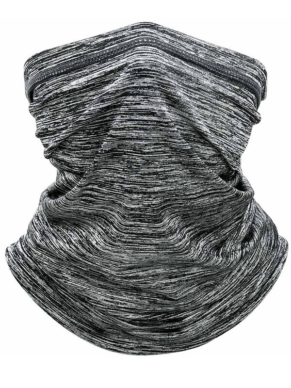 Cool sports printed neck gaiter, unisex elastic face mask with UPF50+, perfect for outdoor activities like hiking and fishing.