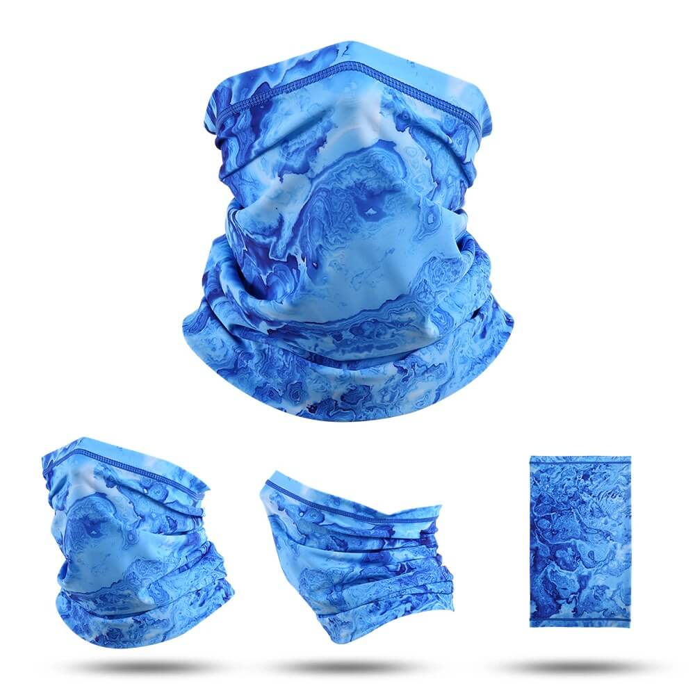 Cool Sports Printed Neck Gaiter, Blue Unisex Elastic Face Mask, UPF50+ Sun Protection, Versatile Outdoor Gear SF0619