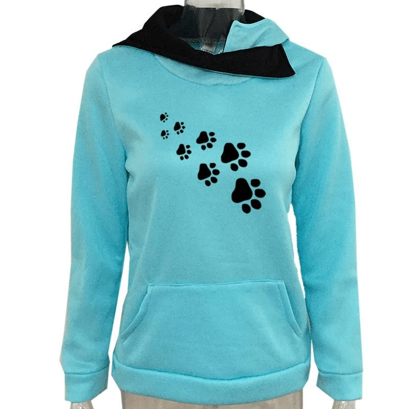 Cotton Hoodie with Print for Women / Casual Turn-down Collar Clothing - SF0089