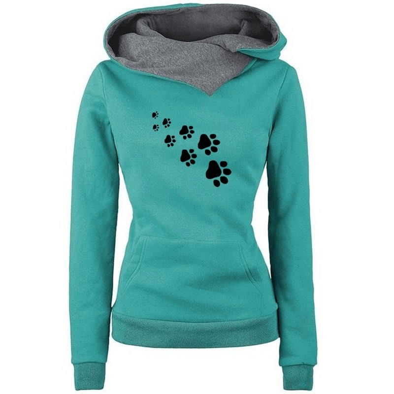Cotton Hoodie with Print for Women / Casual Turn-down Collar Clothing - SF0089