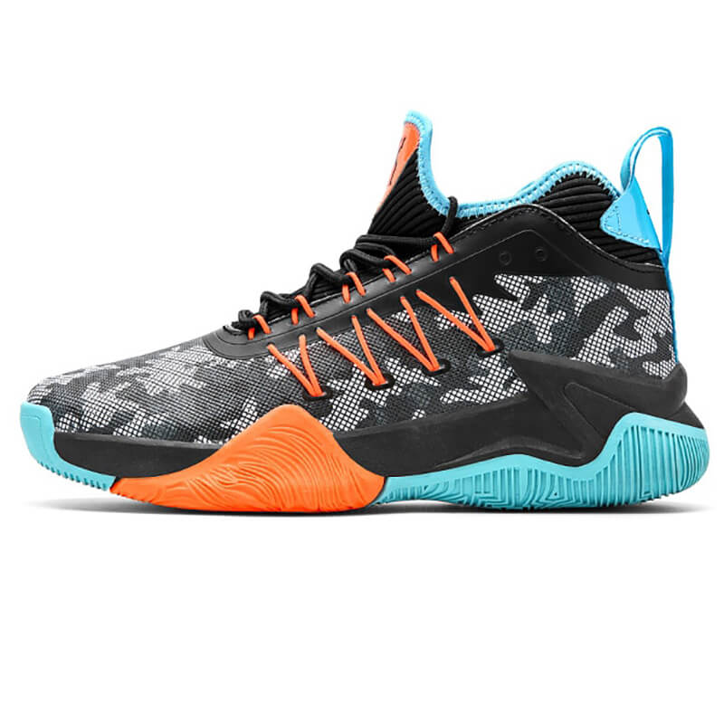 Unisex cushioning high-top basketball sneakers SF0740 with breathable mesh and vibrant accents, perfect for intense sports sessions.