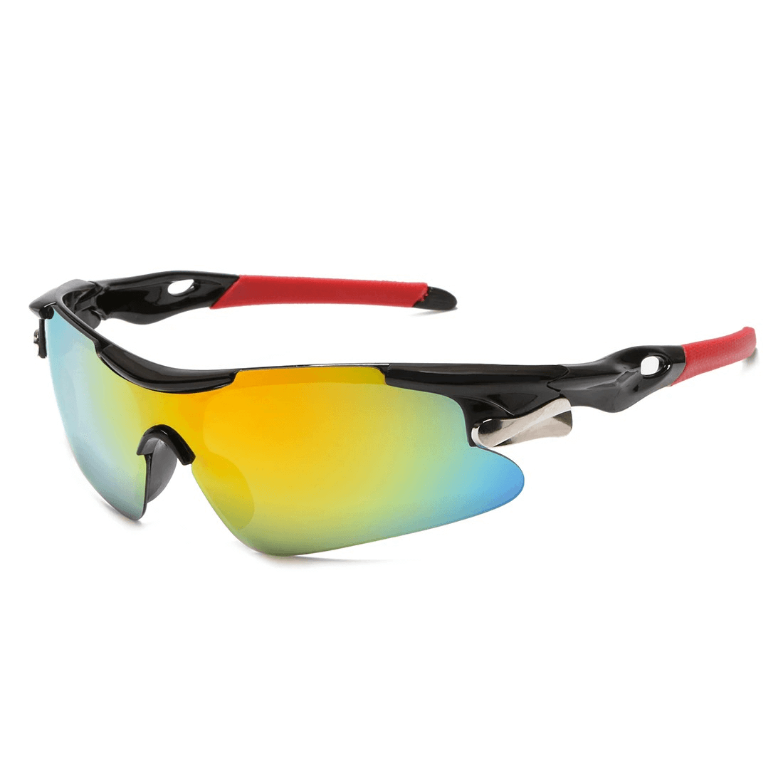 Colorful cycling polarized sunglasses with UV400 protection, lightweight polycarbonate frame, perfect for outdoor adventures.