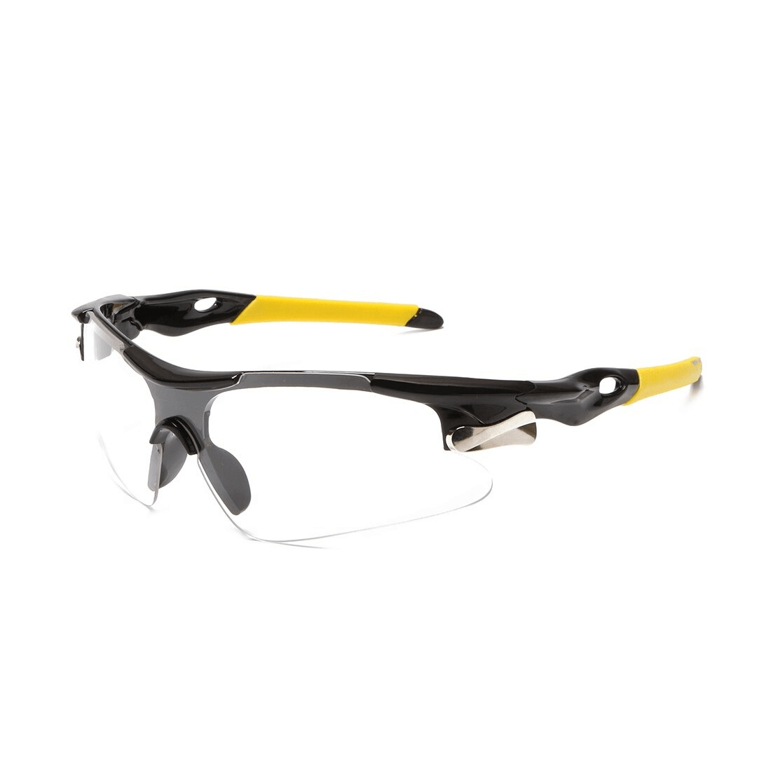 Cycling polarized lens outdoor sunglasses SF0205 with yellow and black design, lightweight and UV400 protection for men and women.