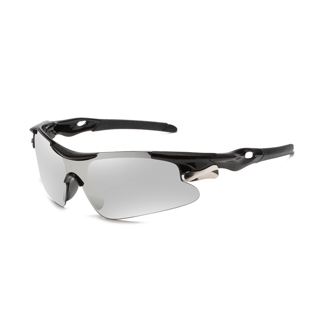 Cycling sunglasses with polarized lenses and black frame, SF0205. Ideal for outdoor adventures with UV400 protection.