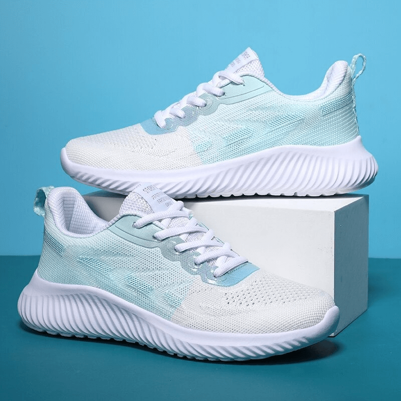 Doble Color Women's Breathable Running Shoes with quick-drying mesh, lightweight design, shock absorption, and durable EVA sole.