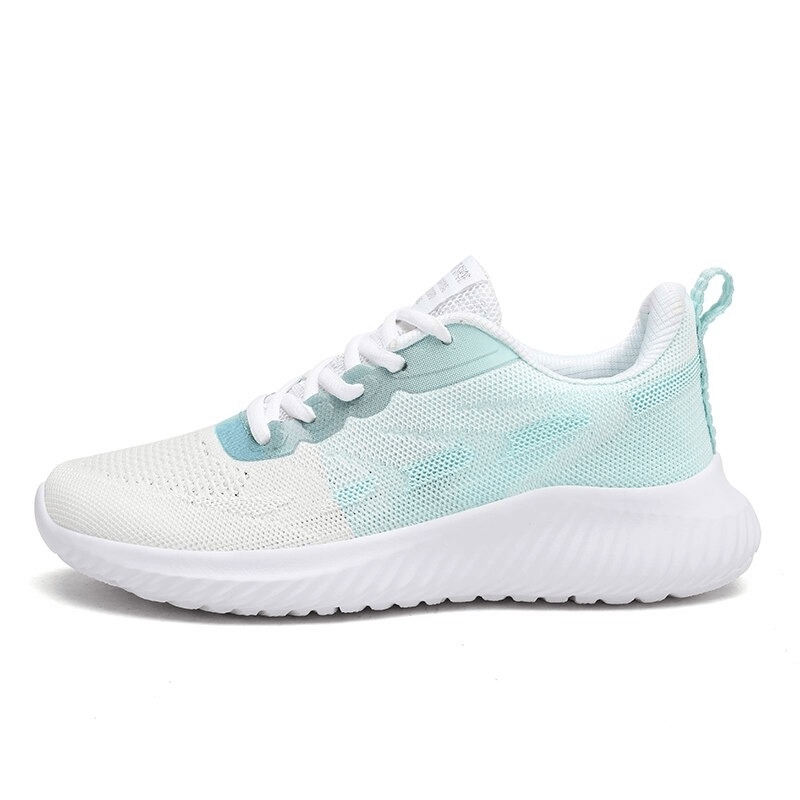 Doble Color Women's Breathable Running Shoes with blue and white design, featuring mesh upper and durable EVA outsole for fitness enthusiasts.