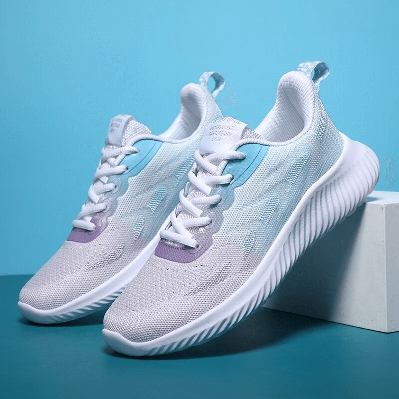 Doble Color Women's Breathable Running Shoes SF0254, featuring lightweight mesh, flexible EVA outsole, and shock-absorbing comfort.