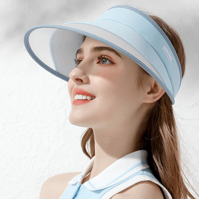 Chapeau de soleil pliable à visière double couleur / casquette de protection UV de plage - SPF0500 