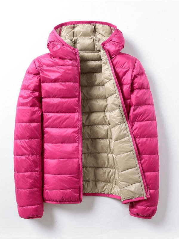 Double-sided Ultra-light and Warm Parka / Women`s Duck Down Jacket with Hooded - SF0069