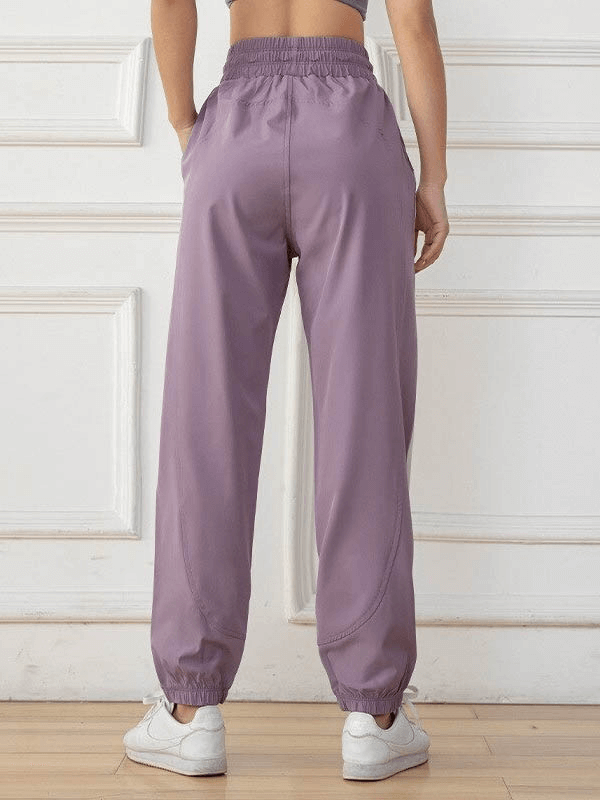 Pantalon ample de sport à taille élastique avec cordon de serrage pour femmes - SPF0175 