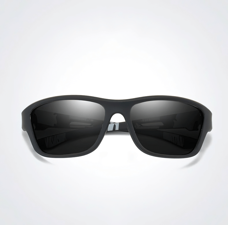 Driving Sports Polarized Sunglasses SF0226 with black plastic frames and UV400 protection, perfect for outdoor adventures.