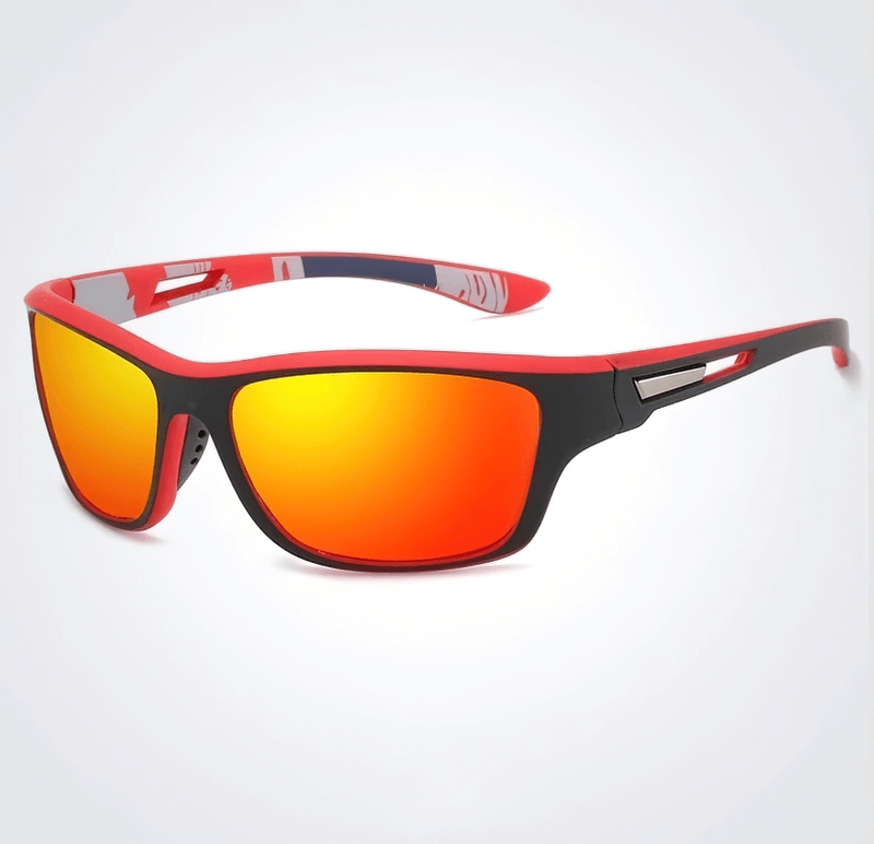 Driving sports polarized sunglasses with red frames and UV400 protection, ideal for hiking and outdoor activities - SF0226