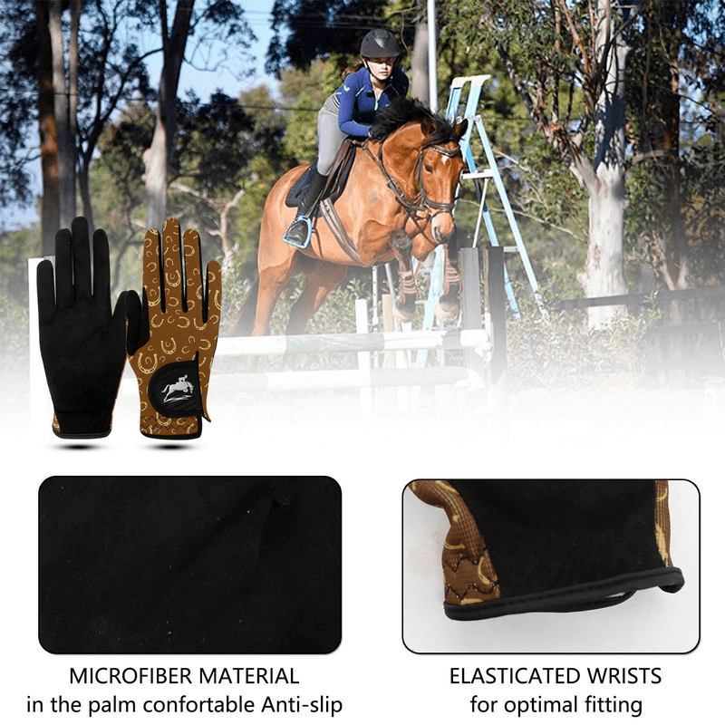 Elastic Anti-Slip Women's Horse Riding Gloves with Superior Grip, Microfiber Material, and Elastic Fit for Comfort and Protection