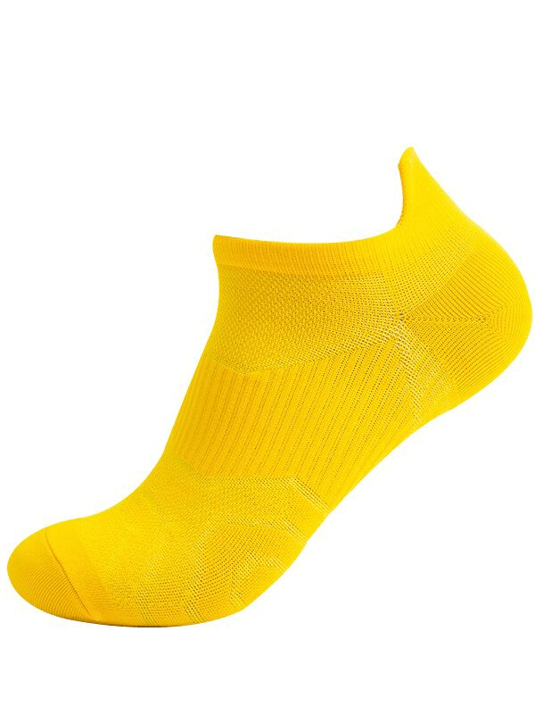 Bright yellow unisex ankle sock, breathable and elastic, designed for comfort and mobility. Ideal for daily wear.