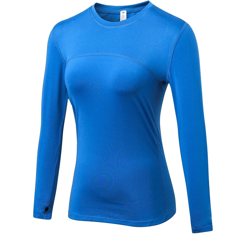 Elastisches Langarm-Laufoberteil / Kompressions-Sportbekleidung für das Fitnessstudio für Damen – SF0054 