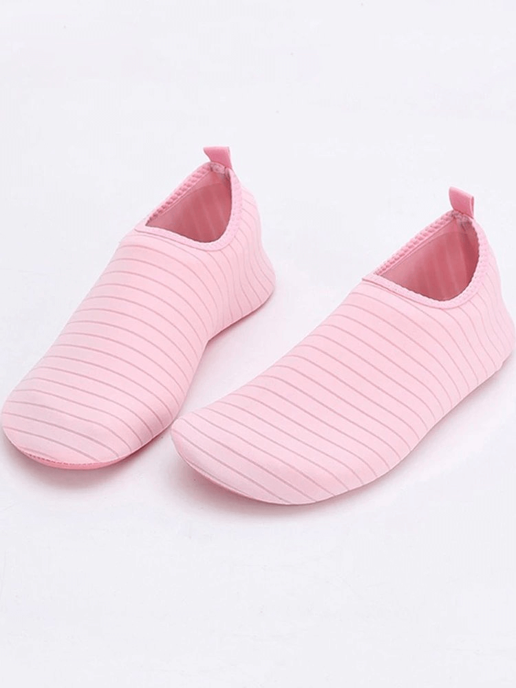 Pink elastic plain beach shoes, quick-drying water shoes with rubber sole for superior grip, perfect for beach adventures, unisex design.